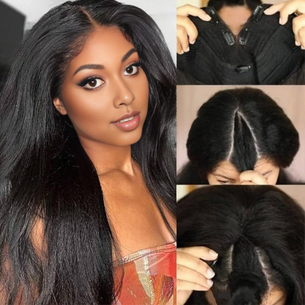 Natural V-Part Yaki Wig 20 Inches