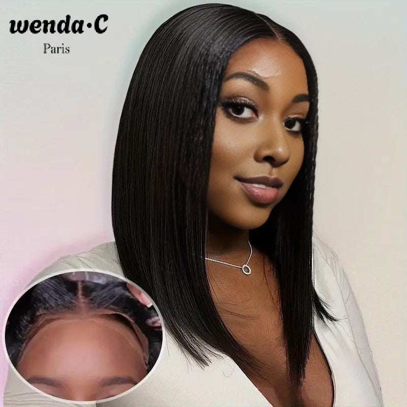 Natural 13x4 Frontal Lace Bob Glueless Wig 14 Inches