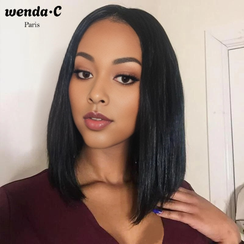 Natural Frontal 5x5 Glueless Wig Bob 12 Inches