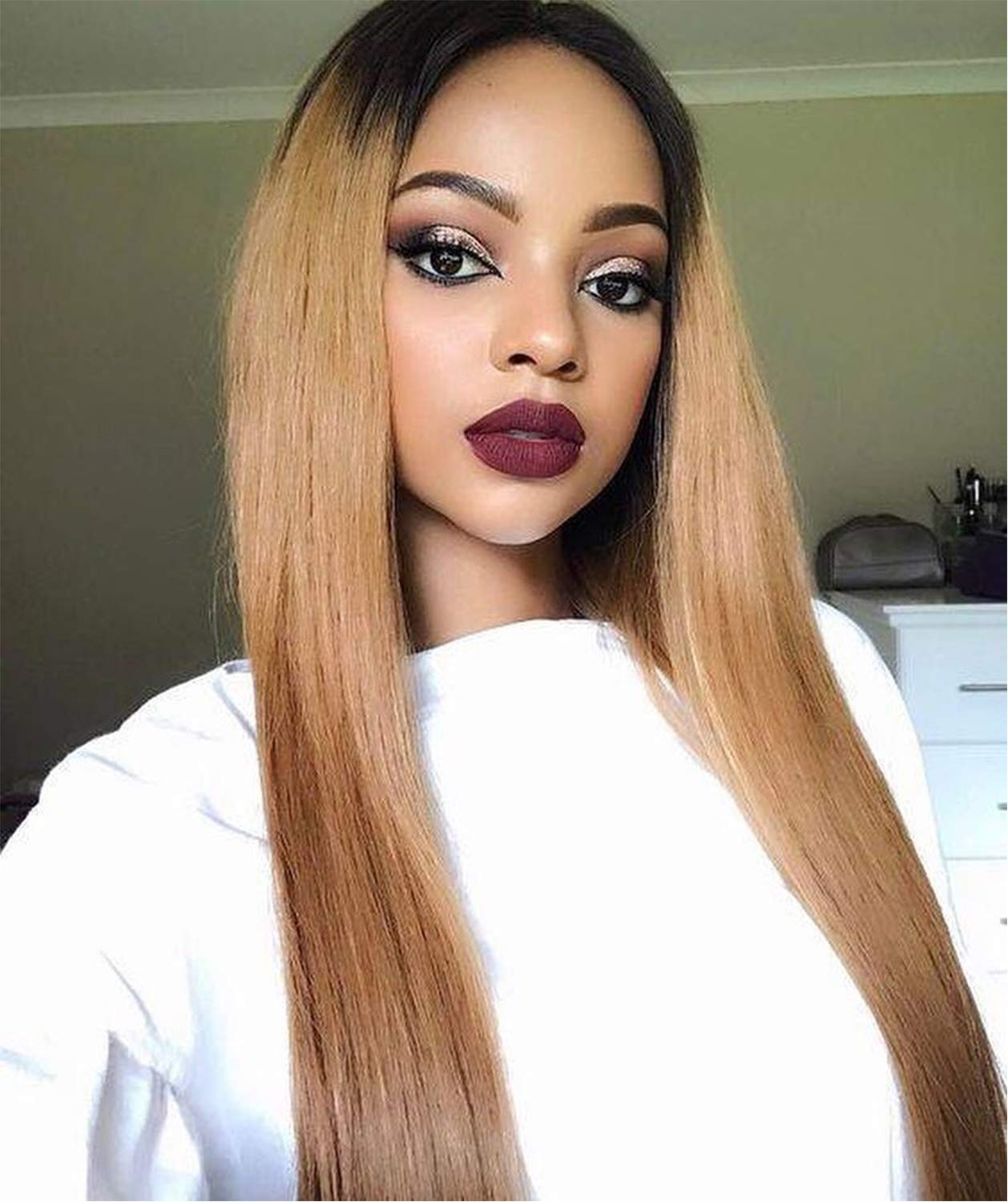 ChristyV High Quality Human Virgin Straight Brazilian Hair 1b27 Ombre Bundles Blonde 1 Bundles