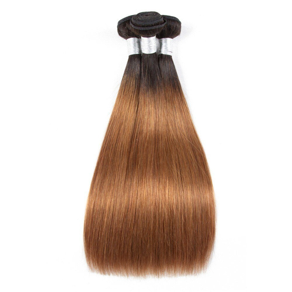 ChristyV High Quality Human Virgin Straight Brazilian Hair 1b30 Ombre Bundles Dark Brown 1 Bundles