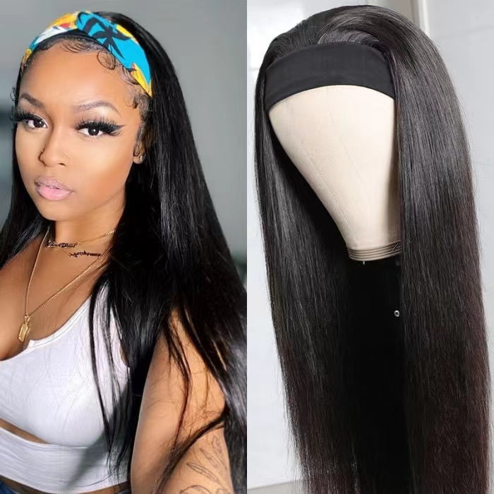 ChristyV High Quality Straight brazilian hair Glueless Headband Wig For Women