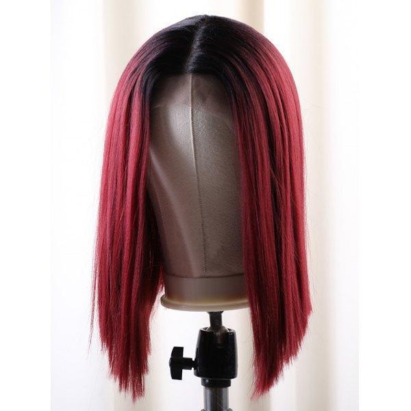 ChristyV High Quality Straight Ombre 1/99j Bordeaux  Bob wig 13x4 Lace Front Wigs Silky Straight Brazilian Human Hair