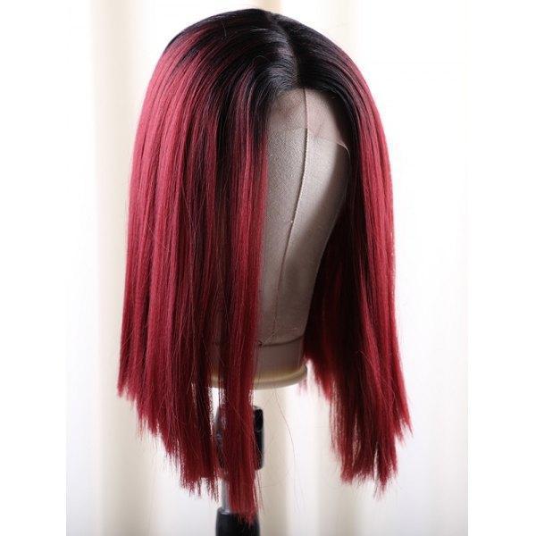 ChristyV High Quality Straight Ombre 1/99j Bordeaux  Bob wig 13x4 Lace Front Wigs Silky Straight Brazilian Human Hair