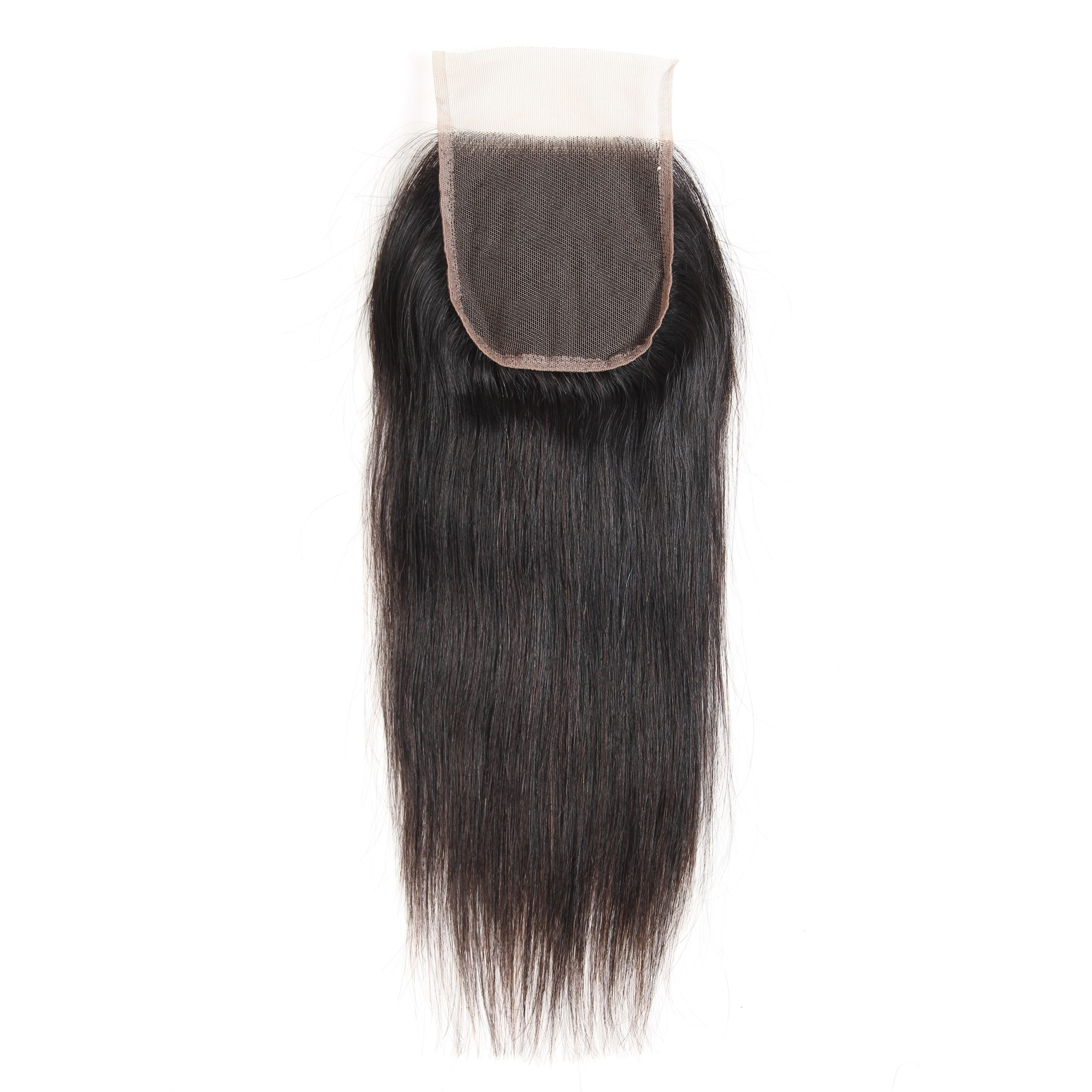 ChristyV High Quality Straight Lace Closure 4x4 Free Part Lace Closure 100% Unprocessed Brazilian Human Hair Free Part Lace Closure Straight Lace Closure with Baby Hair Natural Black Color