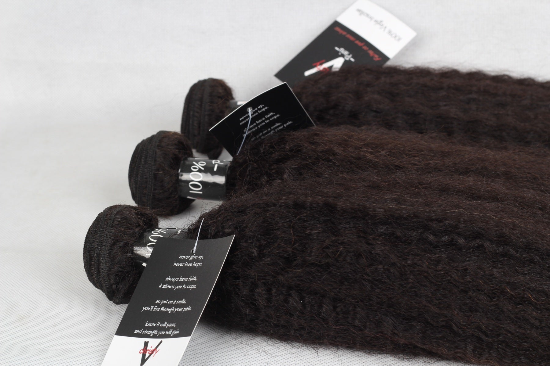 ChristyV High Quality christyv Hair Human Virgin Yaki kinky straight Brazilian Hair 1 Bundles