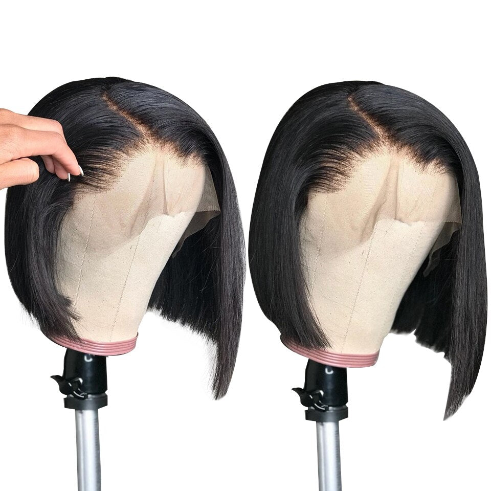 ChristyV High Quality Side Part Bob wig 13x4 Lace Front Wigs Silky Straight Brazilian Human Hair