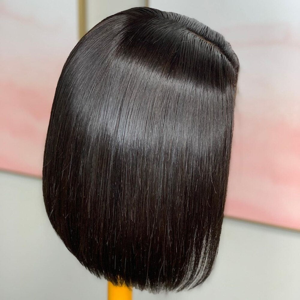 ChristyV High Quality Side Part Bob wig 13x4 Lace Front Wigs Silky Straight Brazilian Human Hair