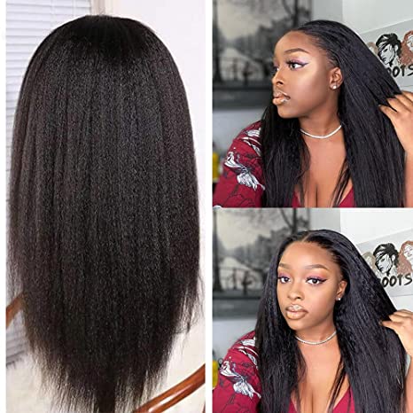 ChristyV High Quality Yaki brazilian hair 13*4 Lace Frontal Wig For Women