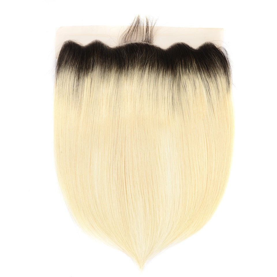 ChristyV High Quality Straight Lace Frontal 1b613 Ombre blond 13x4 Free Part Lace Frontal 100% Unprocessed Brazilian Human Hair Free Part Lace Frontal Straight Lace Frontal with Baby Hair 1b613 Ombre blond Color