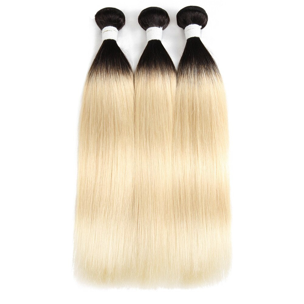 ChristyV High Quality christyv Peruvians Hair Human Virgin Straight 1b613 blond Peruvians Hair 1 Bundles