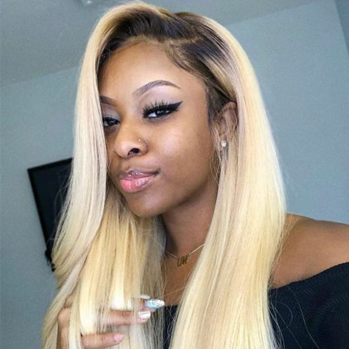 ChristyV High Quality christyv Peruvians Hair Human Virgin Straight 1b613 blond Peruvians Hair 1 Bundles